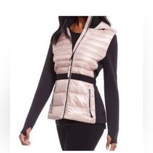 EUC Calvin Klein Performance Colorblocked Hooded Down Jacket in Pink, Size XS